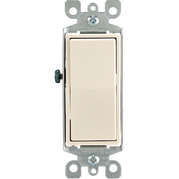 Leviton Decora Illuminated Rocker Light Almond 15A Grounded 3-Way Switch R08-L5613-2LT - main
